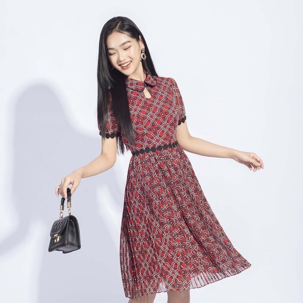 Đầm xòe,dập ly MMOutfit M-DA020121109