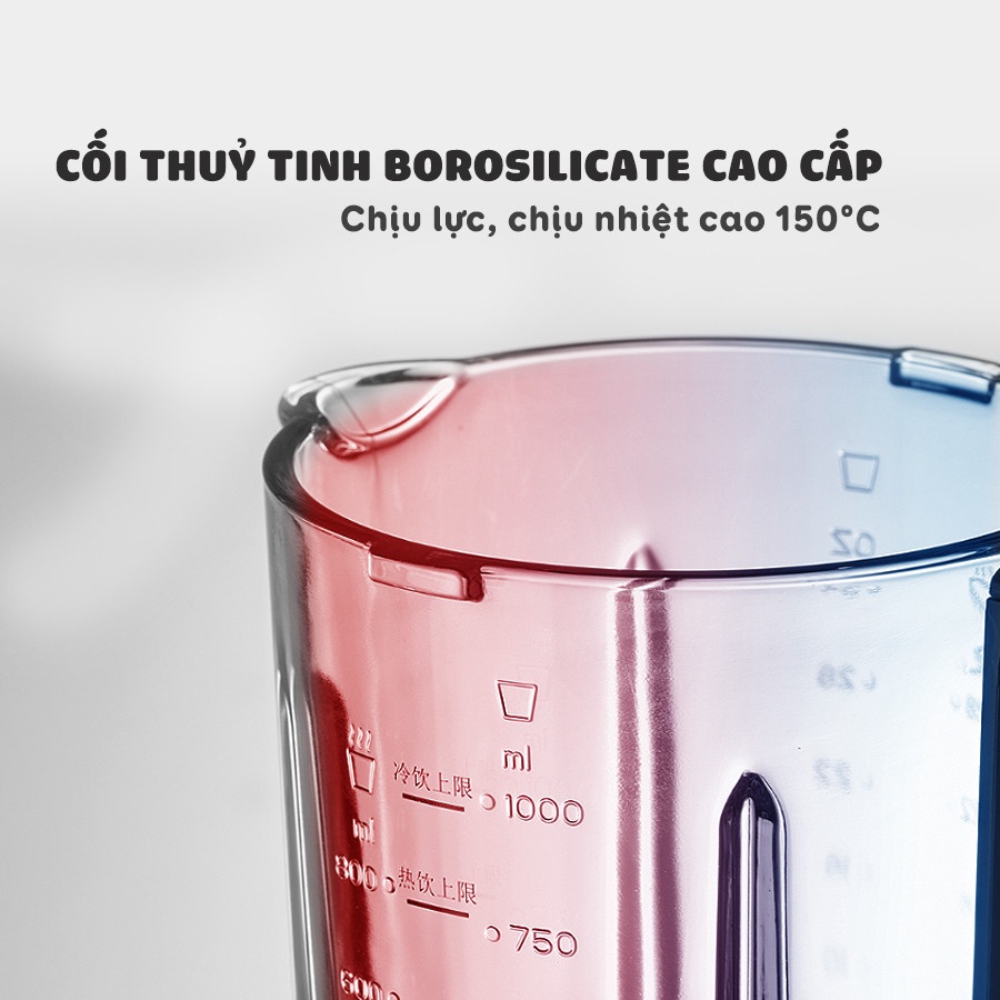 Máy xay nấu đa năng BEAR cách âm Chế biến nhiều loại đồ uống, sinh tố cháo súp Bảo hành 24 tháng Bear PBJ-B06W1