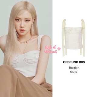 Áo hai dây buộc nơ giống rosé blackpink