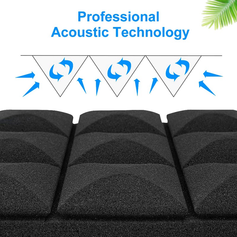 Set 12 Tấm Xốp Cách Âm Tự Dính 2 Inchx12 Inchx12 Inch Tiện Dụng Cho Đàn Guitar