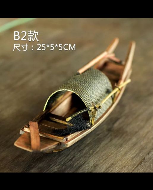 mô hình thuyền gỗ nổi trang trí bể cá, bể thủy sinh