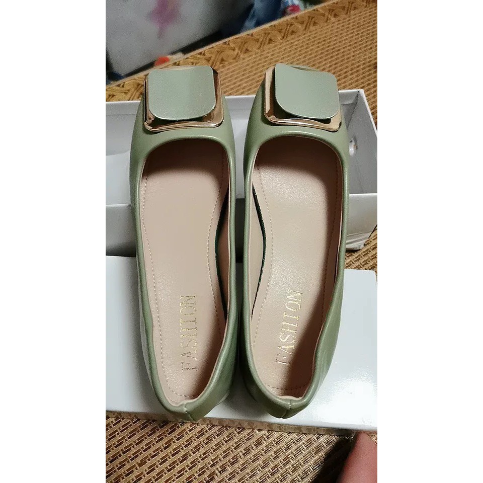 HÀNG CÓ SẴN - Giày búp bê khoá vuông gót vuông 3cm 3 màu công sở da mềm cực êm | BigBuy360 - bigbuy360.vn