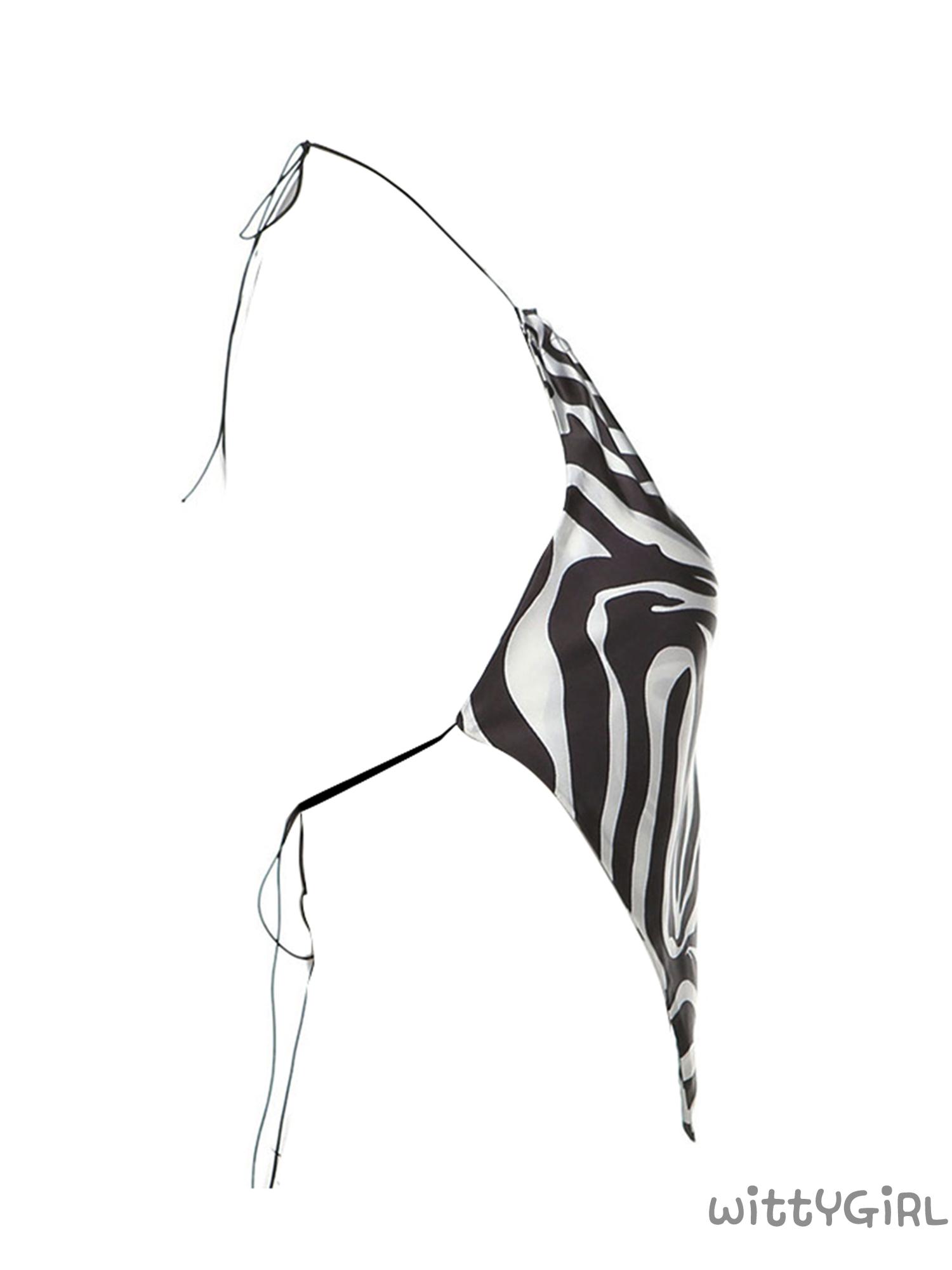 Áo Nữ Không Tay Hở Lưng Họa Tiết Sọc Ngựa Vằn Thời Trang Quyến Rũ | BigBuy360 - bigbuy360.vn