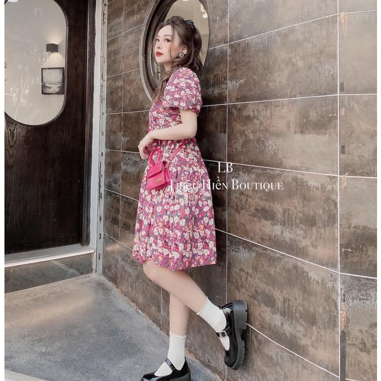 Váy hoa nhí đỏ dáng babydoll xinh xắn | BigBuy360 - bigbuy360.vn