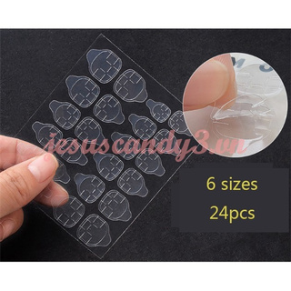 Ready Stock Bộ 24 Sticker Dán Móng Tay Bằng silicone