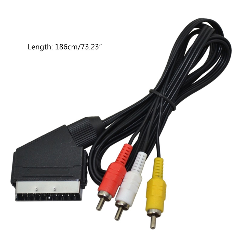 Dây cáp âm thanh video ROX dài 1.8m/6 cổng RGB Scart sang 3 RCA cho FC
