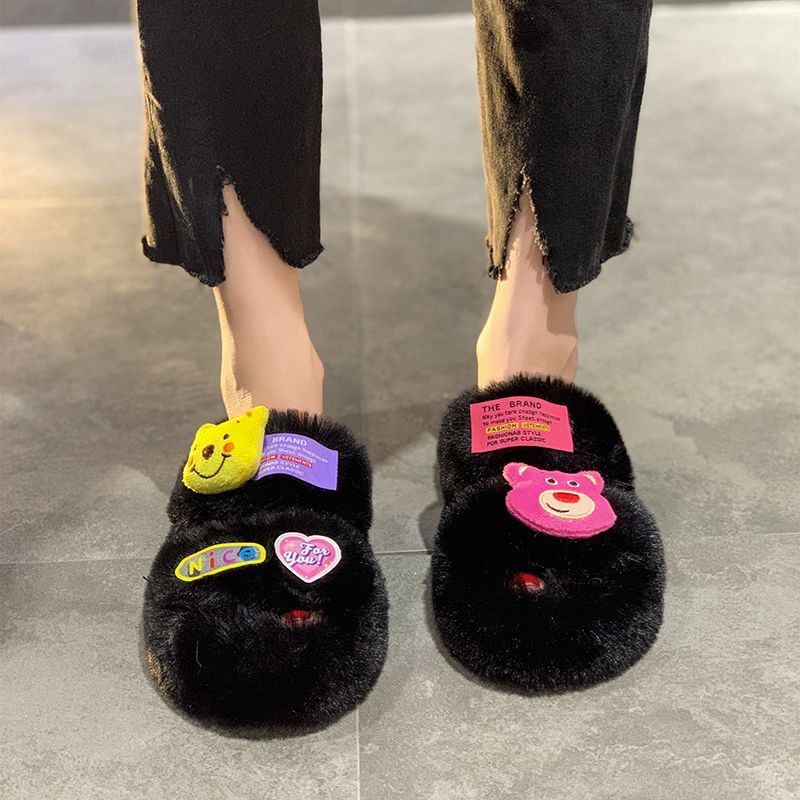Dép Bông Đi Trong Nhà Đế Dày Chống Trượt Hình Hoạt Hình Dễ Thương Cho Nữ