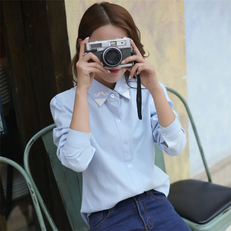 FREESHIP ĐƠN 99K_ Áo Sơ Mi Công Sở Nữ Tay Dài Phong Cách Hàn Quốc