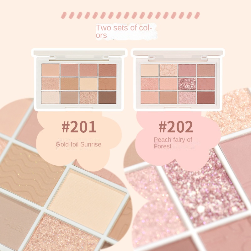 Bảng Phấn Mắt Gogo Tales 12 Màu Tông Lì Và Hồng Đào Trang Điểm Cho Nữ