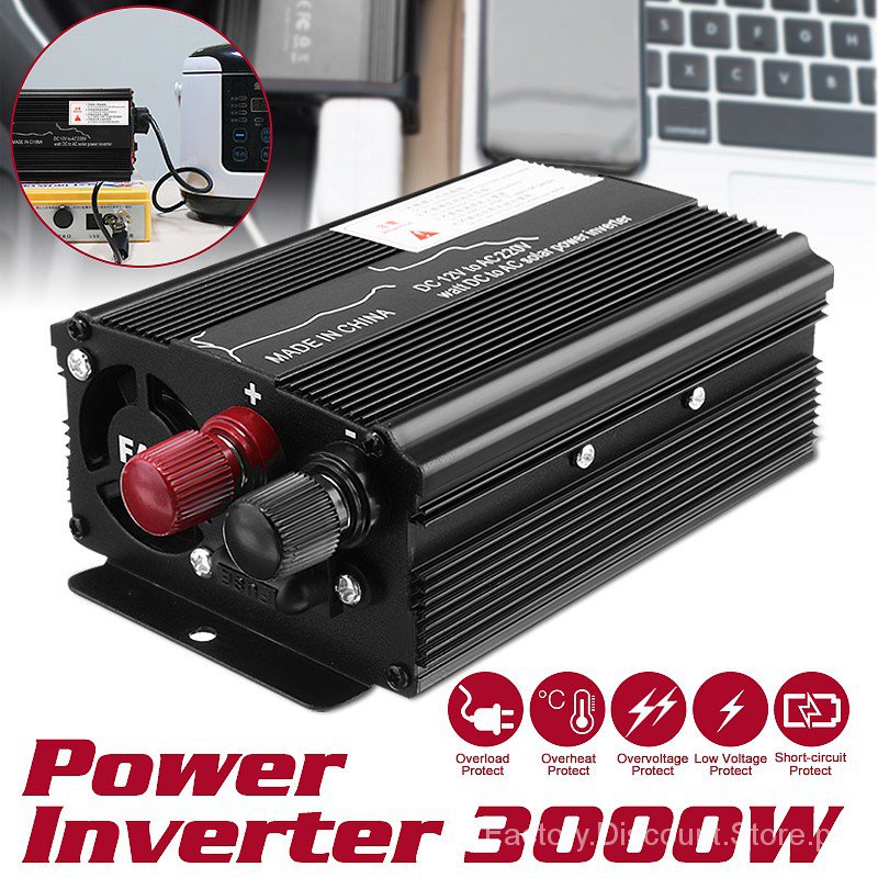 Thiết bị chuyển đổi nguồn điện 3000w DC 12V / 24V sang AC 220V cho xe ô tô