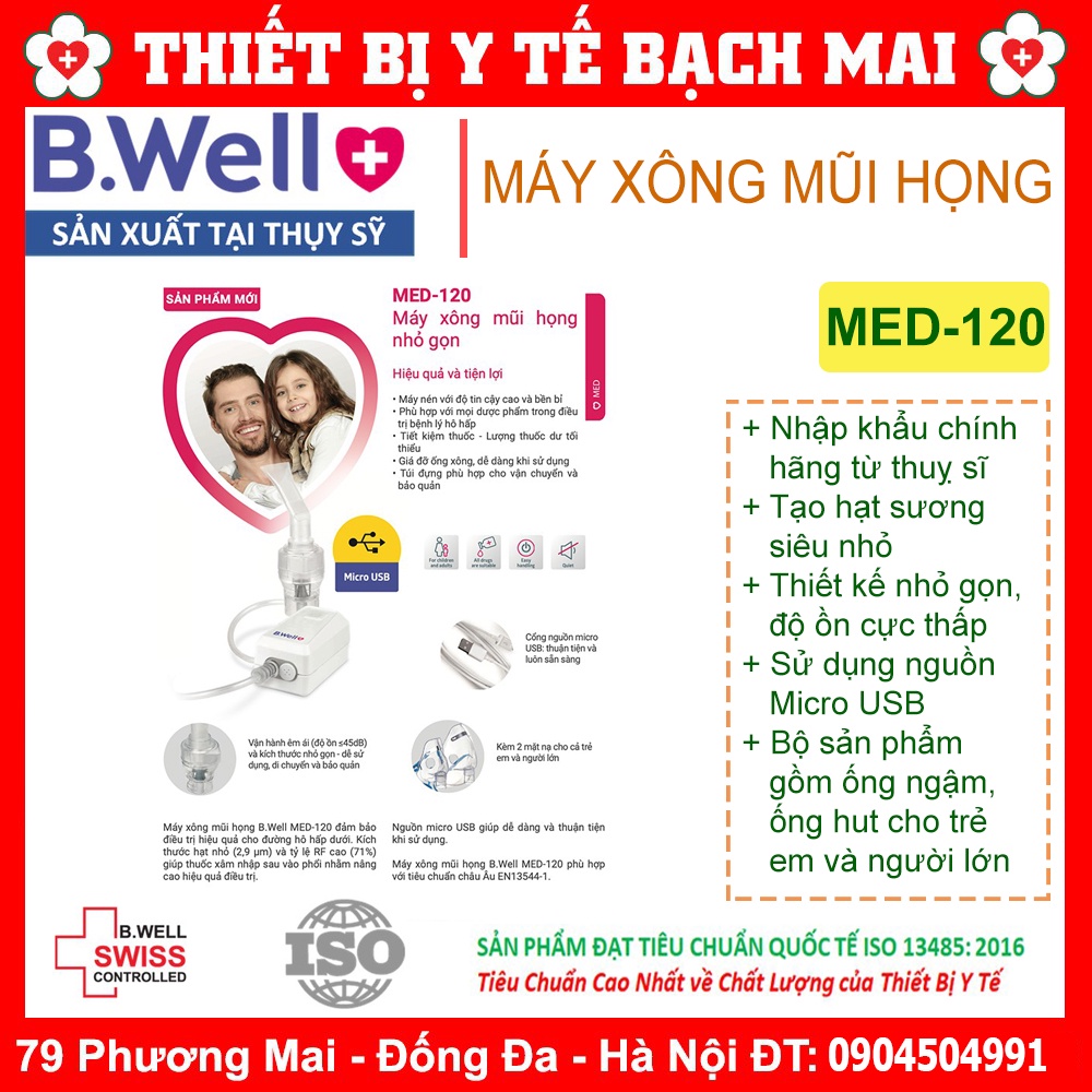 Máy Xông Mũi Họng B Well MED-120 | Bảo Hành 2 Năm Chính Hãng Thuỵ Sĩ