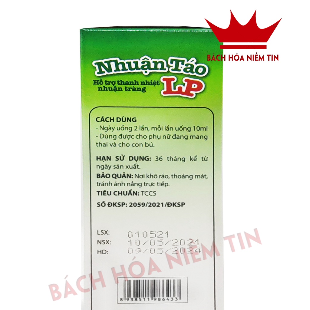 Siro Nhuận Táo LP - Thành phần   thảo dược, Giúp nhuận tràng, giảm táo bón hiệu quả - Hộp 20 gói