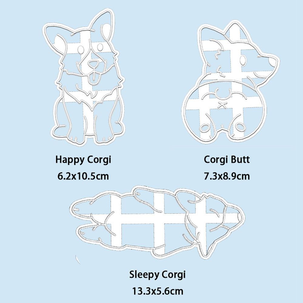 CONOPERY Khuôn làm bánh quy hình chú chó corgi dễ thương DIY