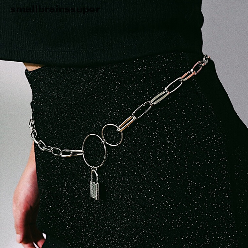 Thắt Lưng Dây Xích Khóa Kim Loại Goth Nhỏ Cho Nữ