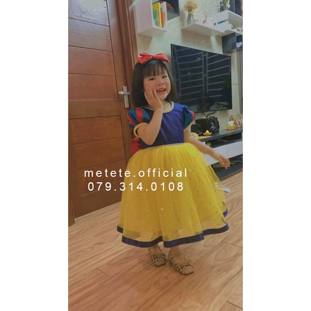 Váy đầm công chúa thiết kế cho bé gái mẫu nàng Bạch Tuyết vàng ngôi sao kim tuyến bồng bềnh Snowwhite - Mẹ Tê Tê