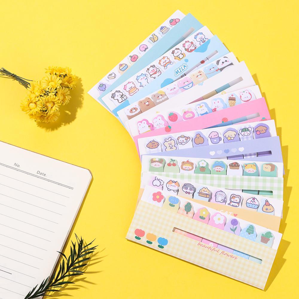 PISTA Set 15 Tấm Giấy Ghi Chú Họa Tiết Hoạt Hình Đáng Yêu