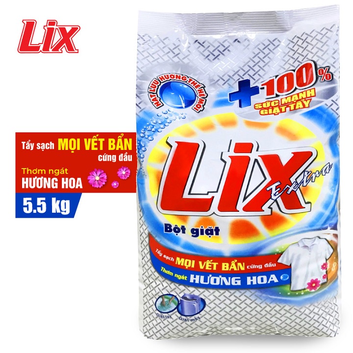 Bột giặt Lix Extra hương hoa 5.5Kg (EB550)