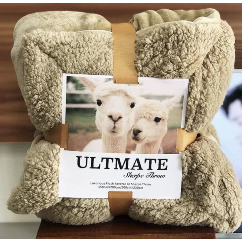 Chăn lông cừu QUY Bedding mềm mịn, lông tuyết dày 2 lớp đại hàn.