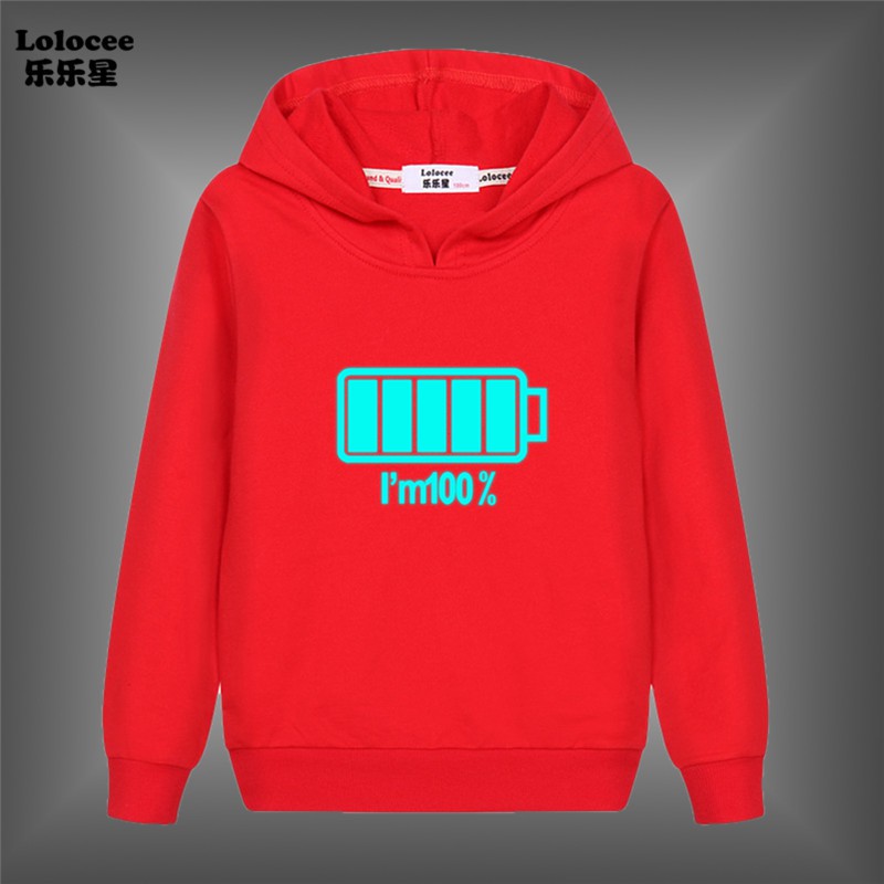 Áo Hoodies Có Nón Dài Tay In Hình Pin Cho Bé