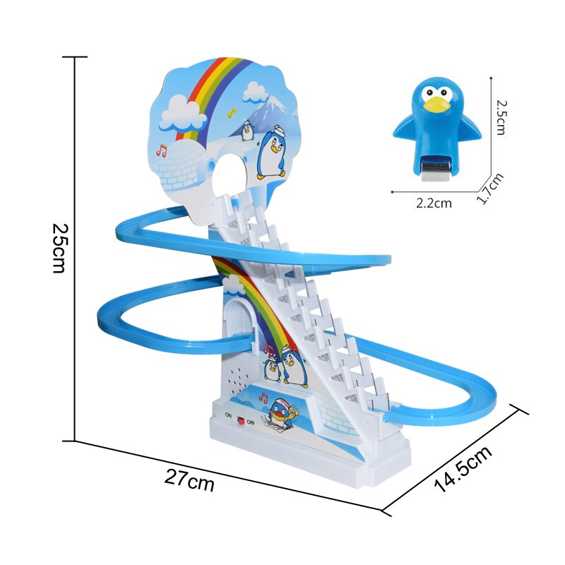 Penguin Climb Stairs Track Toys Đồ chơi Điện cổ điển Phim hoạt hình Theo dõi Đồ chơi Vui nhộn Giáng sinh Quà tặng sinh nhật Đồ chơi cho trẻ