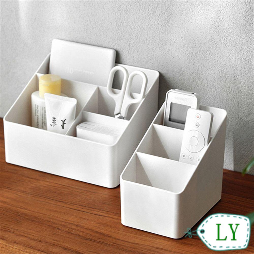 LY Living Room Storage Box Sundries Organize Box Remote Control Storage Multiple Grids Plastic Multifunction Cosmetic Storage Desktop