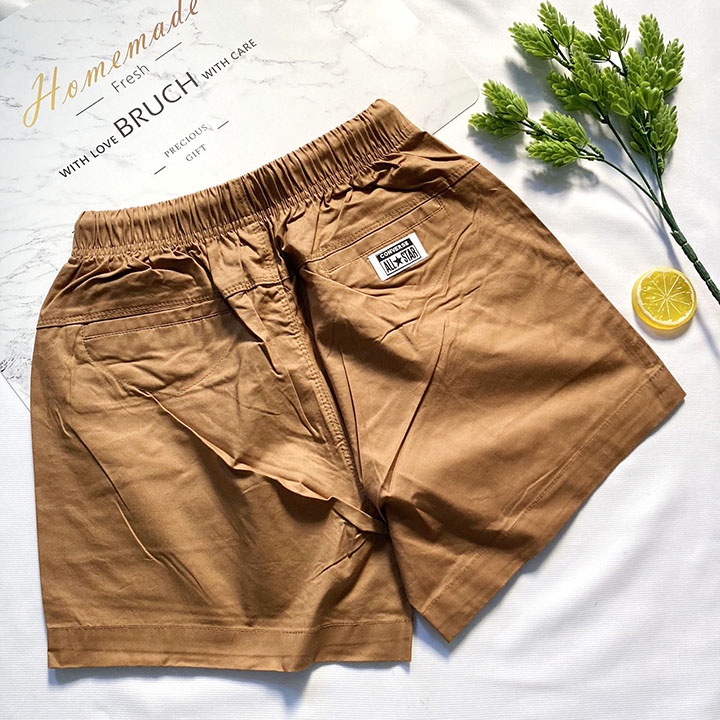 Quần short nữ kaki từ 55-66kg quần đùi short nữ lưng thun có dây rút có độ giãn - hàng đẹp - DEPDAI