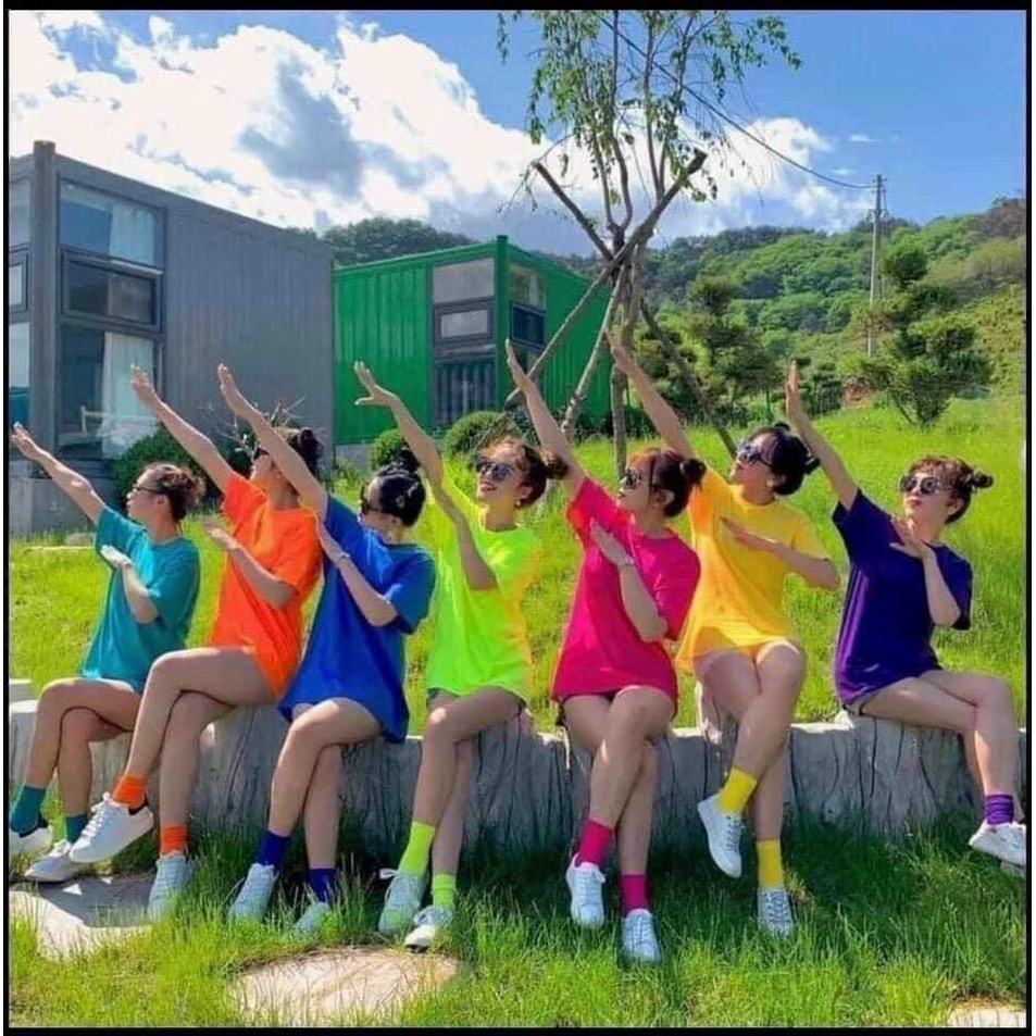 Áo gia đình , Đồ đi biển , áo nhóm , áo đồng phục Áo thun trơn tay lỡ unisex cho nam và nữ Chất liệu vải Cotton loại 1