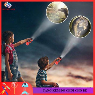Đèn pin chiếu hình cho bé đèn chiếu phim 24 hình khủng long, đồ chơi trẻ em cho bé gái, bé trai khám phá