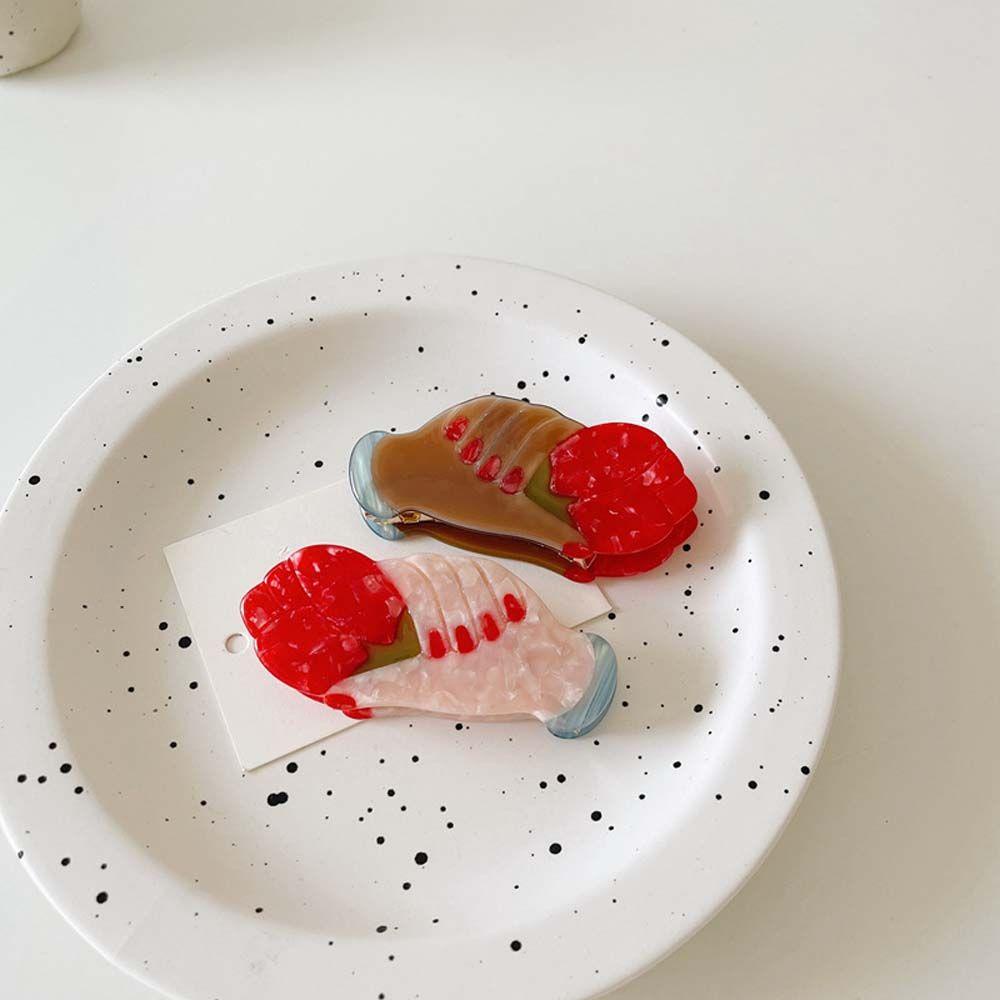 Kẹp Tóc Hình Hoa Hồng / Hướng Dương / Môi Dễ Thương Xinh Xắn WMES15H