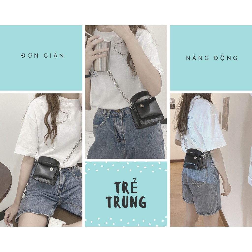 {SẴN HÀNG} Túi xách mini đeo chéo CL195 da dây xích size 12 cực hot 2020