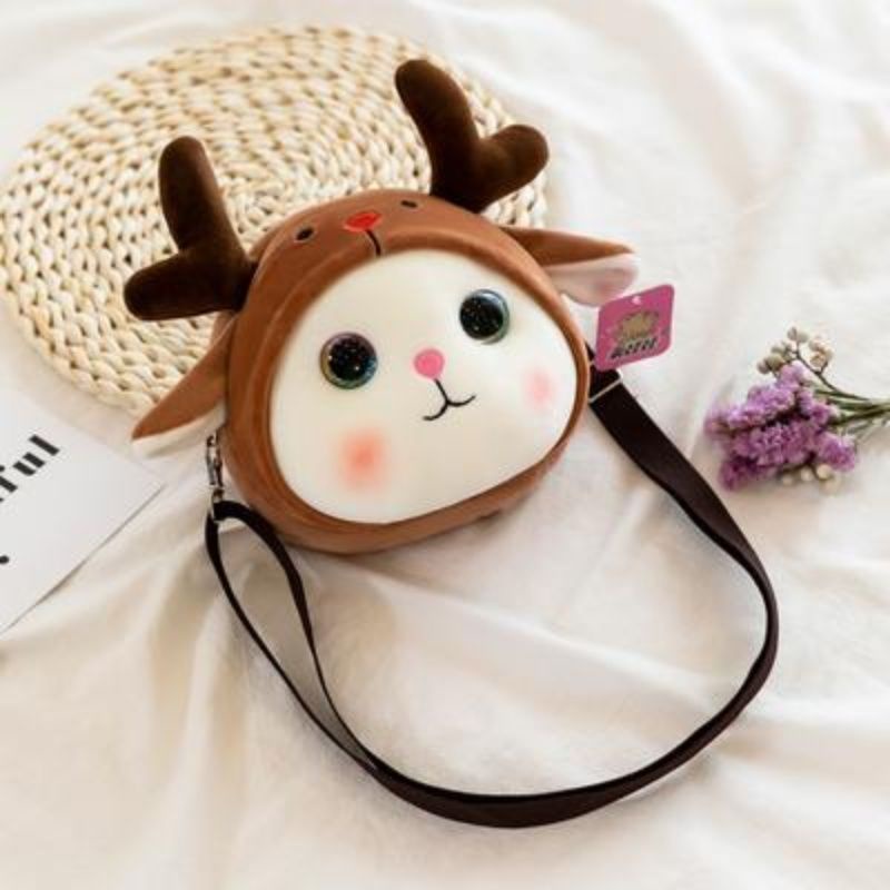 Túi Đeo Chéo Hình Khủng Long Nhồi Bông Mini Dễ Thương Cho Bé Gái