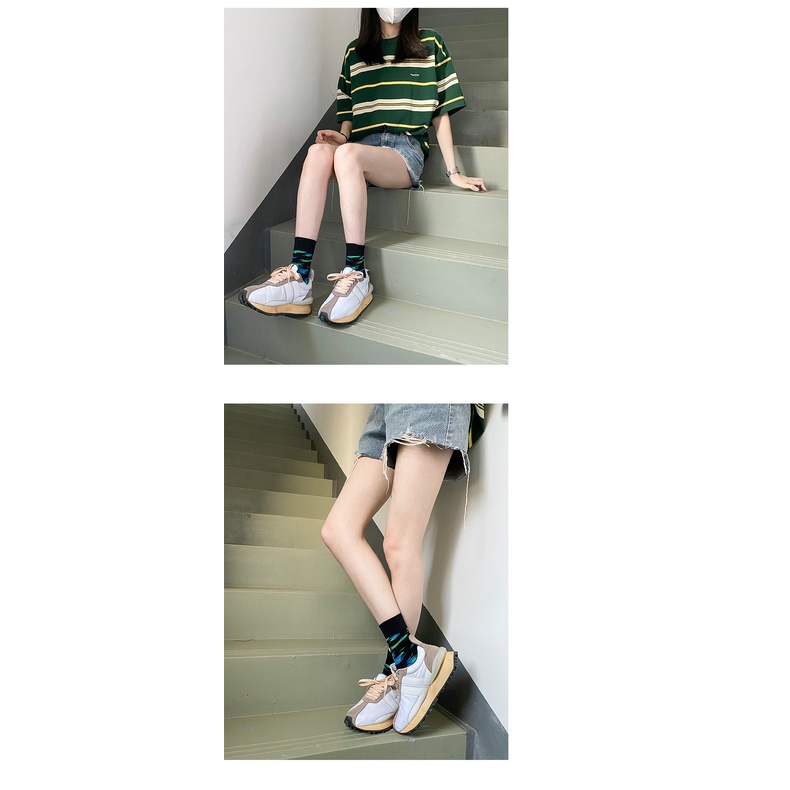 Vớ cổ cao cá tính Nam Nữ Unisex Tất dài cao cổ Phong cách đường phố cao cấp cotton in hình Hoạt hình Hàn Quốc