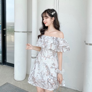 Đầm dự tiệc trễ vai hoa Mei Mei Đầm dự tiệc Jna Official