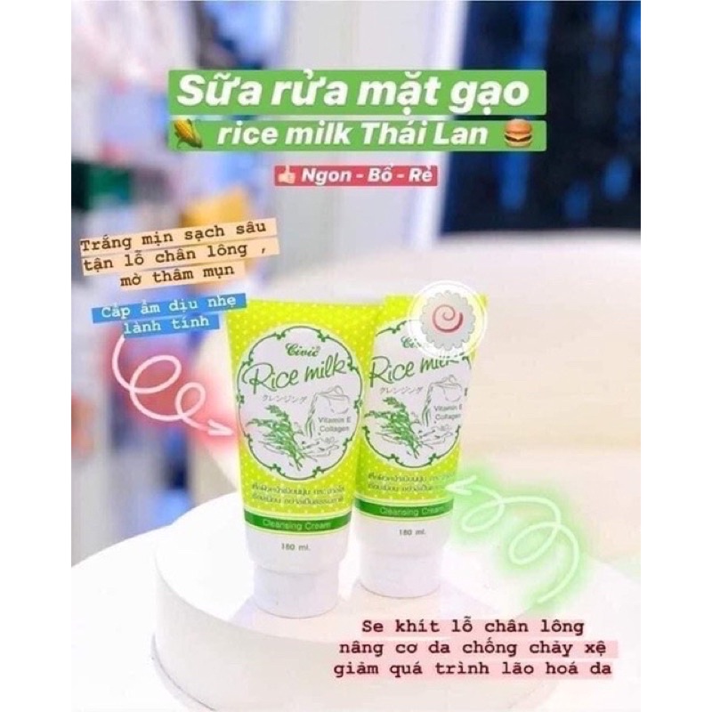 Sữa Rửa Mặt Cám Gạo Thái Lan 180ml