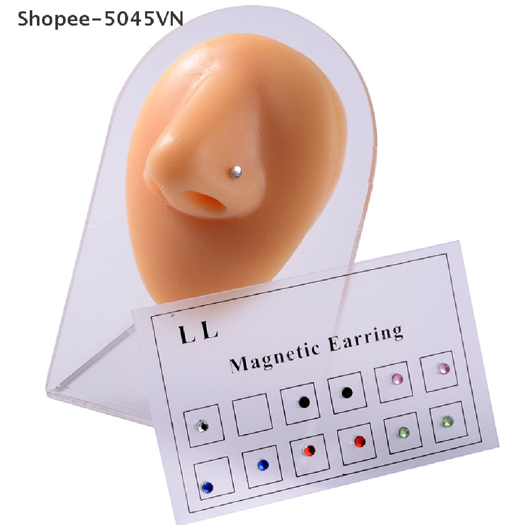 12 khuyên mũi nam châm không cần xỏ lỗ sành điệu