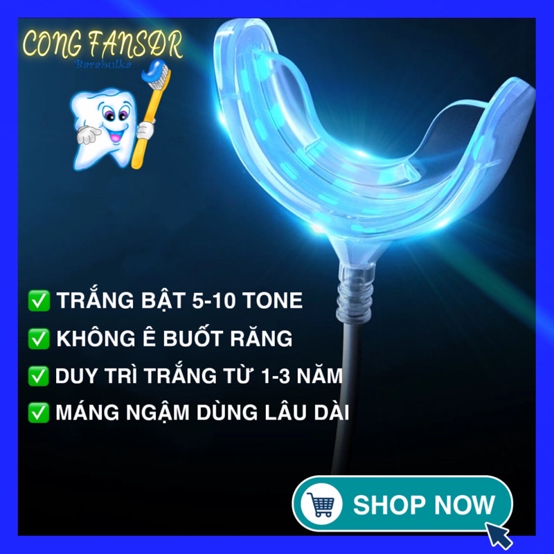 Máy làm trắng răng CONG FANSDR, tẩy trắng răng tại nhà hiệu quả, không ê buốt