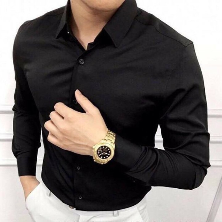 8 Mẫu Áo sơ mi nam dài tay dáng ôm sơ cổ bẻ vải lụa thái chống nhăn chống xù | BigBuy360 - bigbuy360.vn