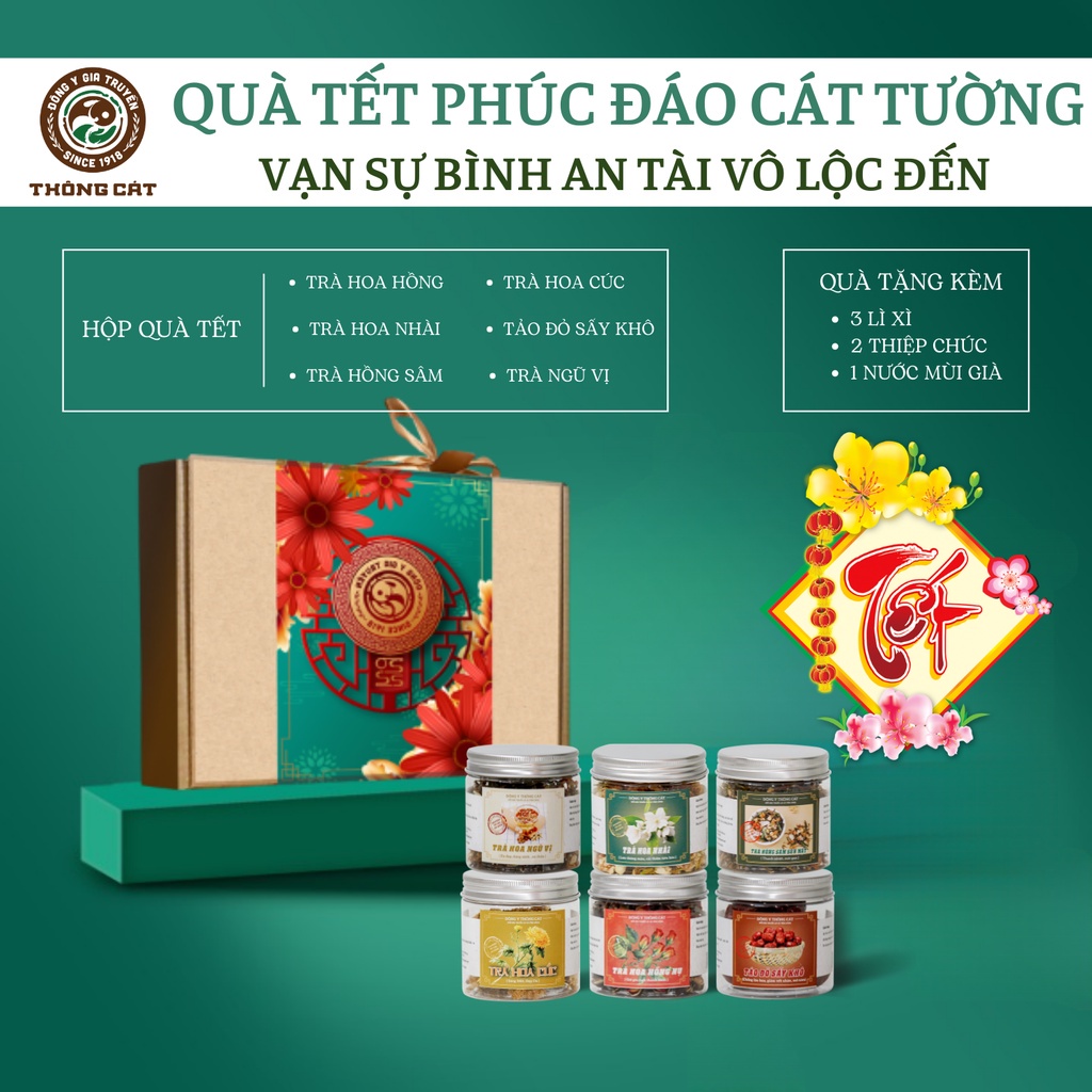 Hộp quà Tết Phúc Đáo Cát Tường - Set quà sức khỏe cho gia đình