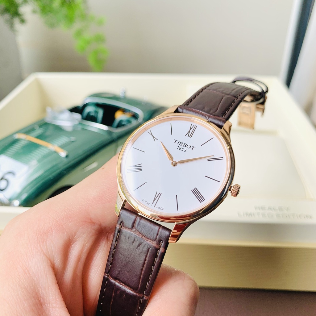 Đồng hồ nam chính hãng Tissot Tradition 5.5 Rose - T063.409.36.018.00 - Máy Quartz pin - Kính Sapphire - Dây da