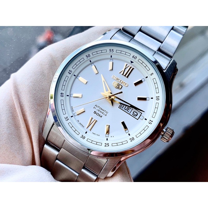 Đồng hồ nam dây thép SEIKO 5 Automatic SNKP15K1 Silver