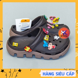 [FREESHIP - HÀNG CAO CẤP]  Dép Cross quai ngang CAO CẤP, màu nâu đậm hàng cái đẹp ko ĐỤNG HÀNG [Tặng 12 Jibitz]