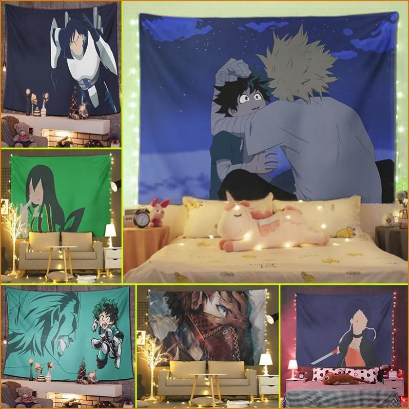 Tranh vải treo tường trang trí phòng ngủ, thảm treo tường decor hàng đẹp. MSP : My Hero Academia 3