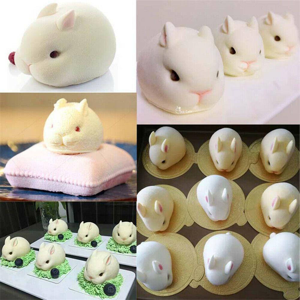 Khuôn Silicone Tạo Hình Làm Bánh Kẹo Hình Thỏ 3D DIY