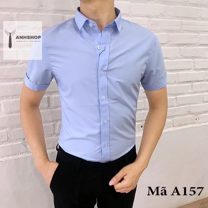 BÁN SỈ SƠ MI NAM NGẮN TAY CHẤT COTTON LỤA K NHĂN NHÀU CHẤT MÁT | BigBuy360 - bigbuy360.vn