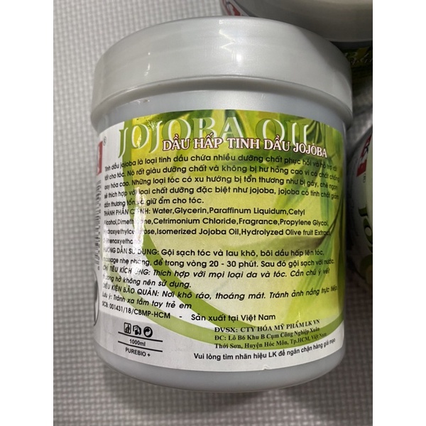 Hấp dầu tinh chất Jojoba. hấp ủ tóc jojoba Lk 1000ml.