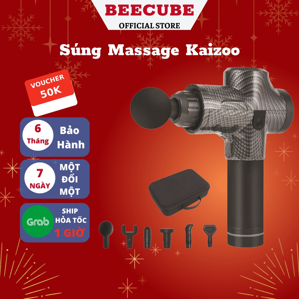 Máy Massage cầm tay 6 đầu 30 cấp độ trị đau nhức toàn thân hiệu quả, máy massage cầm tay kèm 6 đầu mát xa