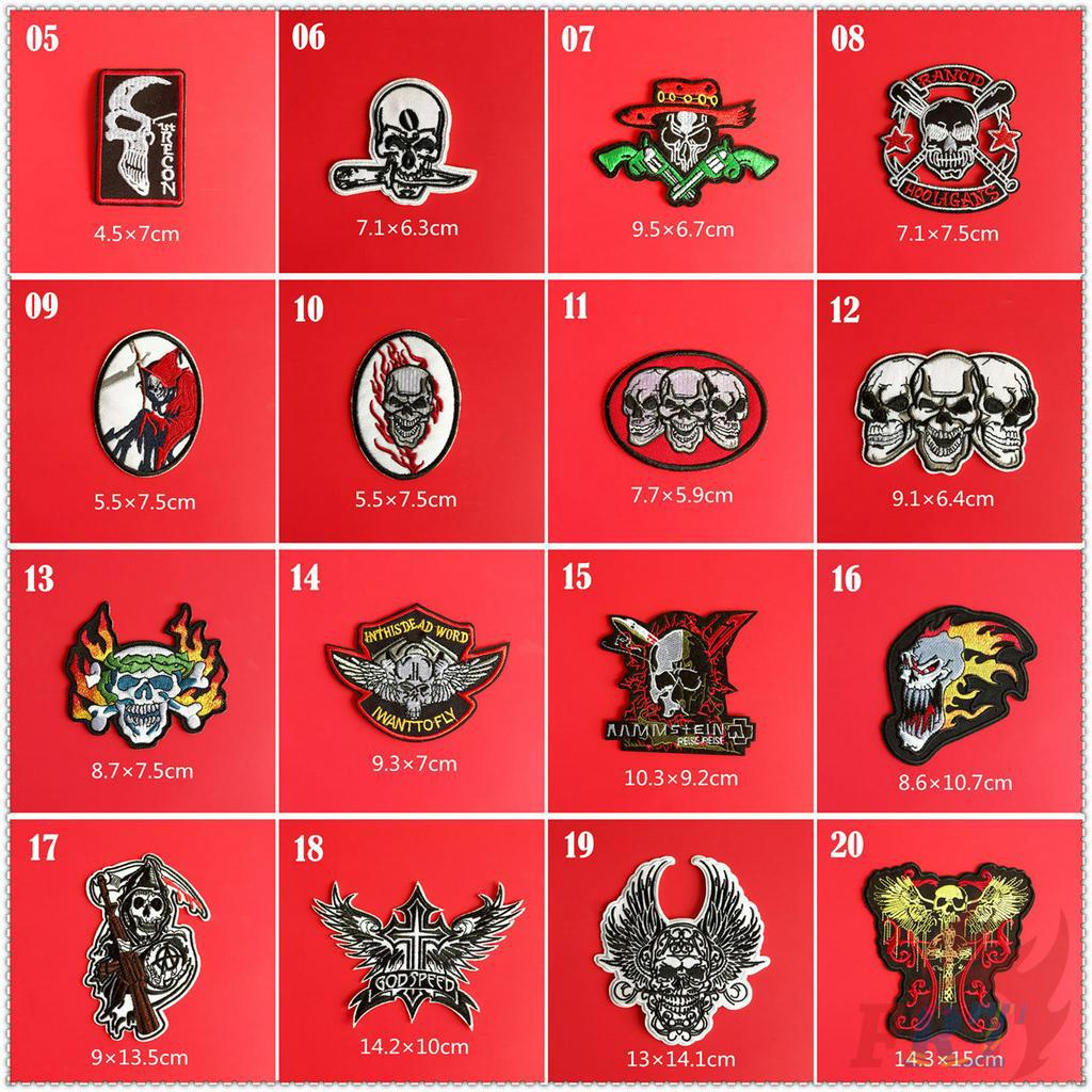 Miếng dán ủi quần áo phong cách Punk Skull Series 03