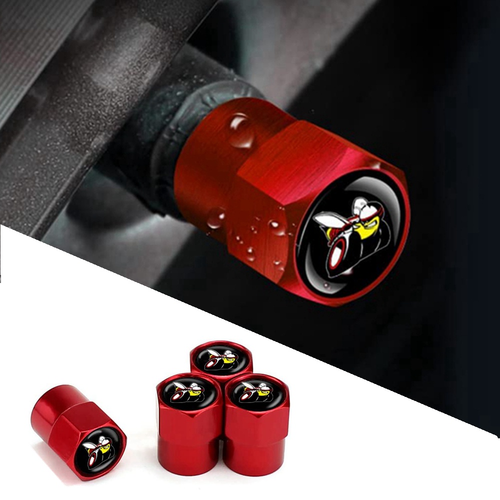 Bộ 4 Nắp Van Lốp Xe Hơi / Xe Tải / Xe Máy / Xe Đạp Bằng Kim Loại Chống Mòn