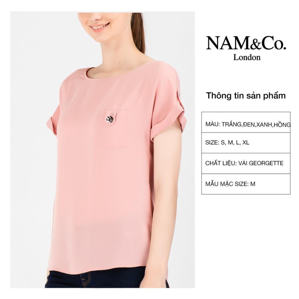 Áo ngắn tay cổ tròn nữ NamamdCo siêu đẹp trẻ trung thiết kế cao cấp size S,M,L,XL màu đen, xanh, trắng, hồng NB0058 CSM