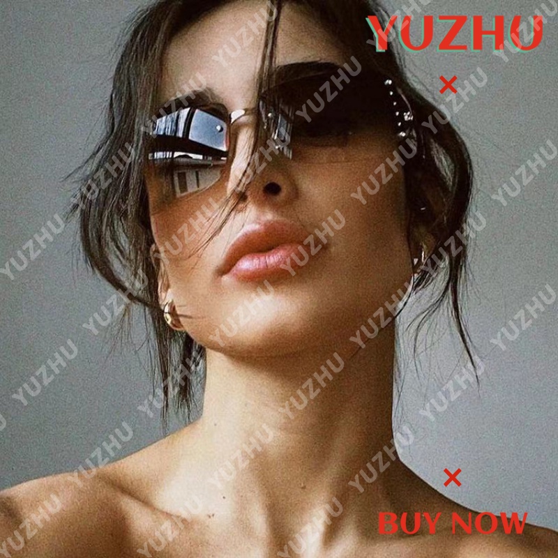 (YUZHU) Kính Râm Thời Trang Đính Kim Cương Cổ Điển Y2k Babes